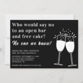 Invitation Funny Open Bar Free Cake Mariage Décontracté (Devant)