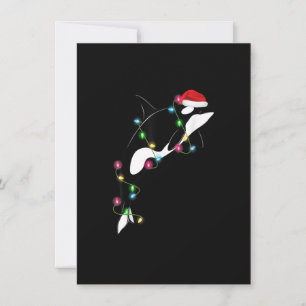 Invitation Funny Orca Tueur Baleine Santa Chapeau Mer de Noël