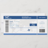 Invitation Funny passport, boarding pass ticket 8th birthday (Devant)