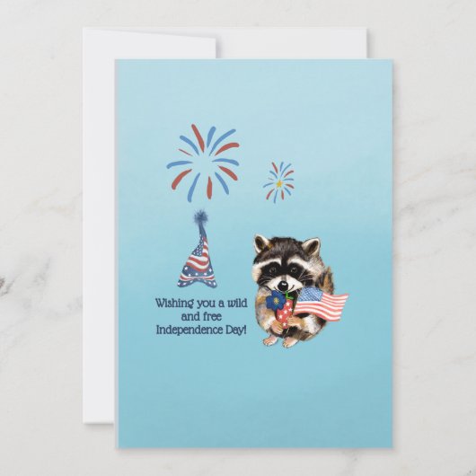 Invitation Funny Patriotic Raccoons BBQ & Fireworks (Dos)