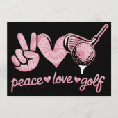 Invitation Funny Peace Love Golf Player Sport Lovers  (Devant)