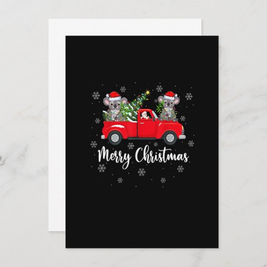 Invitation Funny Père Noël équitation Arbre de Noël Camion Ko (Devant / Derrière)