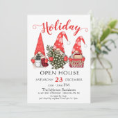 Invitation Funny Père Noël Gnomes Noël Holiday Open House (Debout devant)
