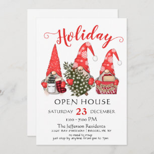 Invitation Funny Père Noël Gnomes Noël Holiday Open House