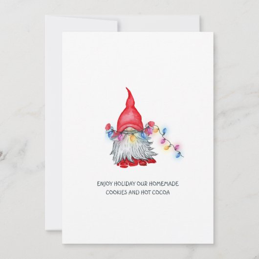 Invitation Funny Père Noël Gnomes Noël Holiday Open House (Dos)