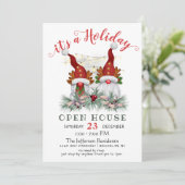Invitation Funny Père Noël Gnomes Noël Holiday Open House (Debout devant)