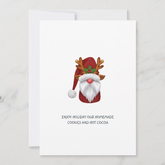 Invitation Funny Père Noël Gnomes Noël Holiday Open House (Dos)