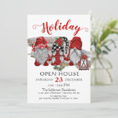 Invitation Funny Père Noël Gnomes Noël Holiday Open House (Debout devant)