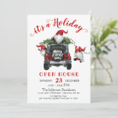 Invitation Funny Père Noël Gnomes Noël Holiday Open House (Debout devant)