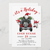 Invitation Funny Père Noël Gnomes Noël Holiday Open House (Devant / Derrière)