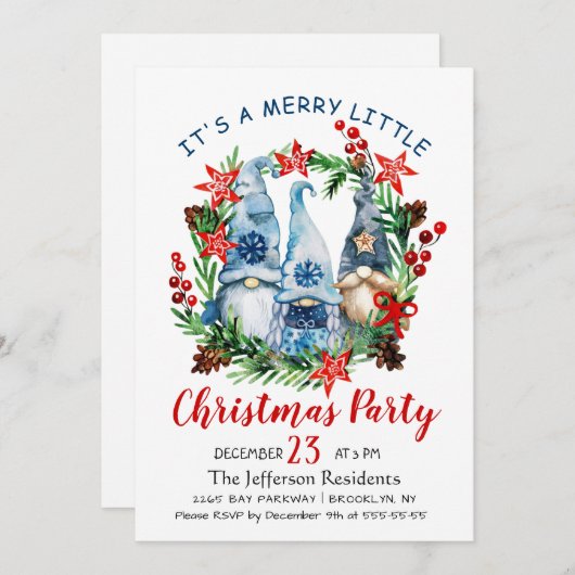 Invitation Funny Père Noël Joyeux Noël Petite fête (Devant / Derrière)