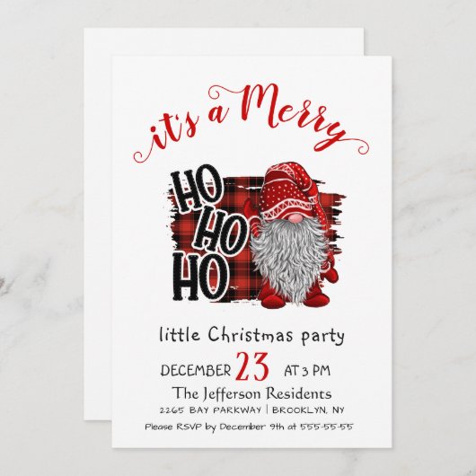 Invitation Funny Père Noël Joyeux Noël Petite fête (Devant / Derrière)