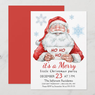 Invitation Funny Père Noël Joyeux Noël Petite fête
