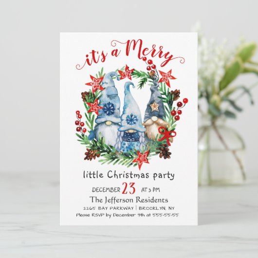 Invitation Funny Père Noël Joyeux Noël Petite fête (Debout devant)