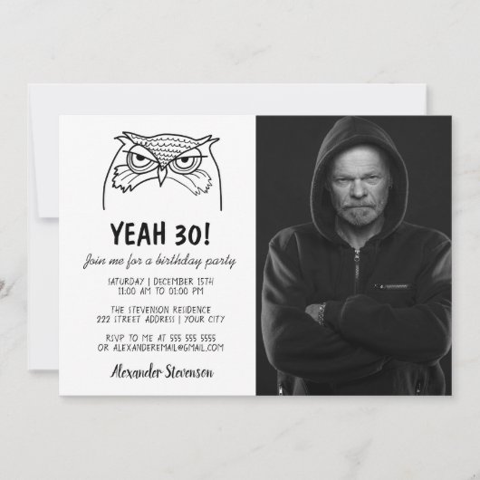 Invitation Funny Photo 30e anniversaire (Devant)