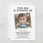 Invitation Funny Photo Any Age Adult Birthday (Devant)