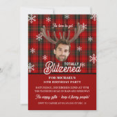 Invitation Funny Photo Face Blitzened Christmas Birthday (Devant)