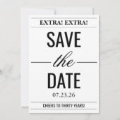 Invitation Funny Photo Newspaper 40th Birthday (Dos)