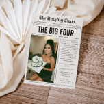 Invitation Funny Photo Newspaper 40th Birthday<br><div class="desc">Celebrate the big 4-0 with a Funny Photo Newspaper 40th Birthday Invitation that’s full of personality and humor. Designed to look like a playful newspaper front page, this creative invitation features a standout photo, witty headlines, and fun “news” sections that highlight the birthday milestone. The newspaper-style layout adds a unique...</div>