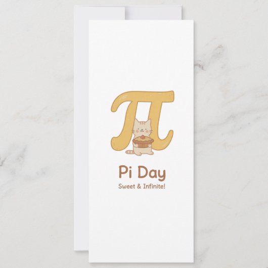 Invitation Funny Pi Day Animal with Pie – Math Lover Gift (Devant)