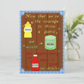 Invitation Funny Picnic Cookout Party Pun (Debout devant)