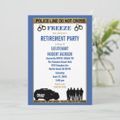 Invitation Funny Police Blue and White Retraite (Debout devant)