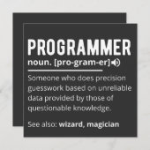 Invitation Funny Programmer Code Developer Meaning Definition (Devant / Derrière)