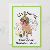 Invitation Funny Puggle Dog Donuts fête d'anniversaire (Devant)