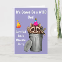 Funny Raccoon poubelle conception d'anniversaire
