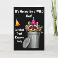 Funny Raccoon poubelle conception d'anniversaire