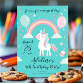 Invitation Funny Rainbow Unicorn fête d'anniversaire