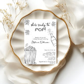 Invitation Funny Ready To Pop Popcorn Champagne Baby Shower