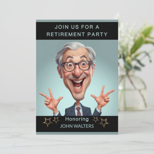 Invitation Funny Retirement Party (Debout devant)