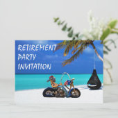 Invitation Funny Retirement Party Biker Motorcyclist (Debout devant)