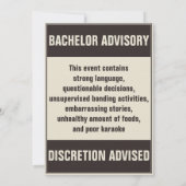 Invitation Funny Retro Vintage Monochrome Bachelor Party (Dos)