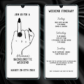 Invitation Funny Ring Doigt Bachelorette Week-end Itinéraire