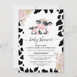 Invitation Funny rose Floral Saint Vache Baby shower d'impres<br><div class="desc">Funny Pink Floral Holy Cow Imprimer Baby shower Invitation Jolie vache à thème baby shower invitation pour une petite fille avec une jolie vache et veau noir et blanc, un motif d'impression de vache noir et blanc et quelques arrangements jolies roses floraux roses. La conception de l'invitation baby shower de...</div>