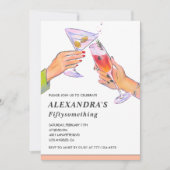 Invitation Funny Rose Gold Cocktail Champagne 52e anniversair (Devant)