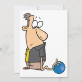 Invitation Funny Sad Bowler caractère avec Bowling Ball (Devant)