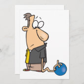 Invitation Funny Sad Bowler caractère avec Bowling Ball (Devant / Derrière)