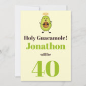 Invitation Funny saint guacamole jeu de 40e anniversaire fête (Devant)