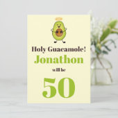 Invitation Funny saint guacamole pun 50e anniversaire fête (Debout devant)