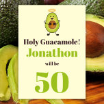 Invitation Funny saint guacamole pun 50e anniversaire fête<br><div class="desc">🌶️ Mettez un sourire sur un visage avec cette drôle de pelle de guacamole à 50e anniversaire invitation! - Cliquez simplement pour personnaliser ce design 🔥 Mes promesses - Ce design a des éléments dessinés à la main uniques (dessiné mon moi!) - Il a été conçu avec vous en tête...</div>