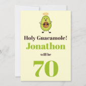 Invitation Funny saint guacamole pun 70e anniversaire fête (Devant)
