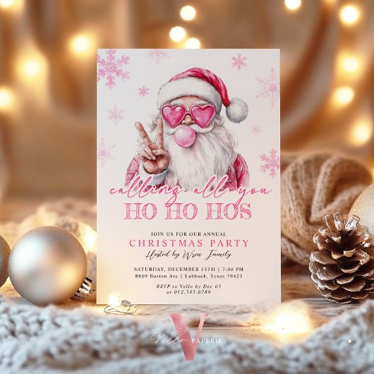 Invitation Funny Santa Claus Christmas Friendmas Party