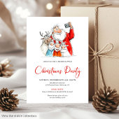 Invitation Funny Santa Claus Minimal Christmas Party Invite