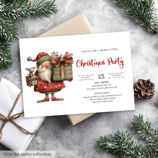 Invitation Funny Santa Claus Modern Chic Office Style Invites