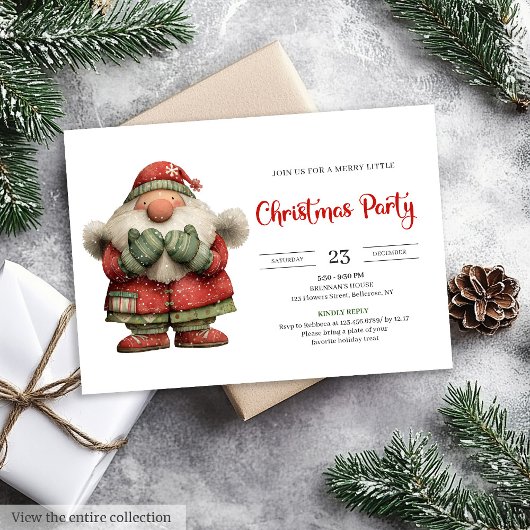 Invitation Funny Santa Claus Playful Editable Digital Party
