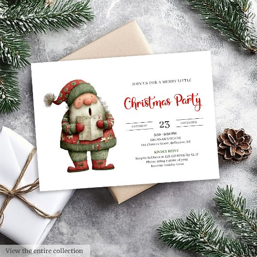 Invitation Funny Santa Claus Printable Kids Holiday Invite