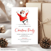 Invitation Funny Santa Claus Watercolor Festive Party Invite